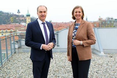Leonhard Schneemann (Wirtschaftslandesrat Burgenland) & Barbara Eibinger-Miedl (Wirtschaftslandesrätin Steiermark)